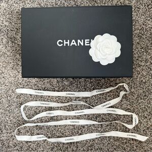 Empty CHANEL Magnetic Gift Box with Camellia & Ribbon - Authentic Packaging